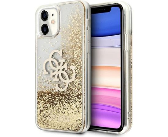 Guess GUHCN61LG4GGO Hardcase 4G Big Liquid Glitter Aizsargapvalks priekš iPhone 11 6,1" / Xr / zelts Neoriģinālie Maciņi