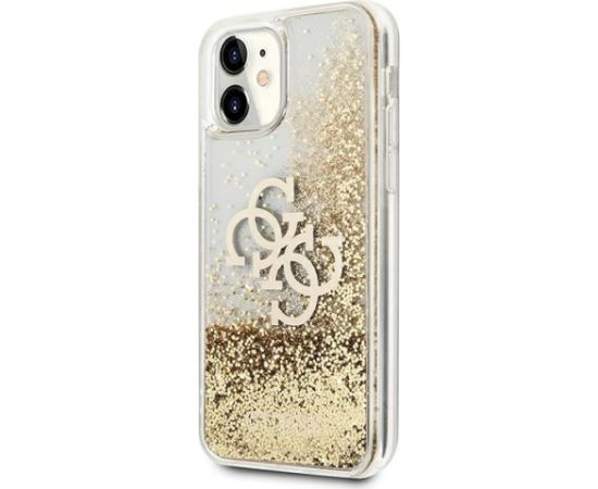 Guess GUHCN61LG4GGO Hardcase 4G Big Liquid Glitter Aizsargapvalks priekš iPhone 11 6,1" / Xr / zelts Neoriģinālie Maciņi