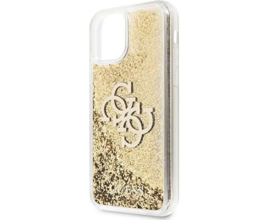 Guess GUHCN61LG4GGO Hardcase 4G Big Liquid Glitter Aizsargapvalks priekš iPhone 11 6,1" / Xr / zelts Neoriģinālie Maciņi