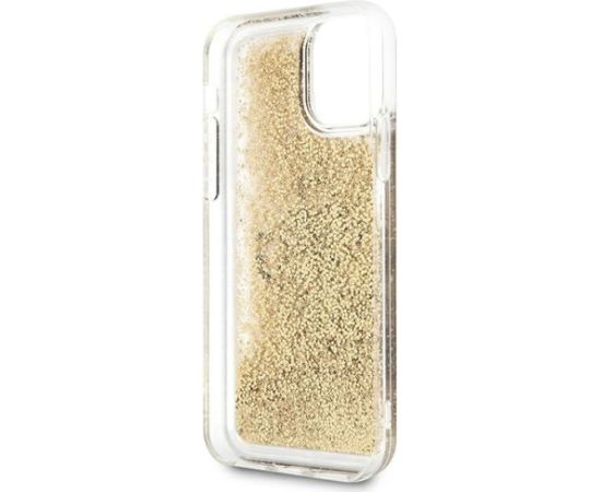 Guess GUHCN61LG4GGO Hardcase 4G Big Liquid Glitter Aizsargapvalks priekš iPhone 11 6,1" / Xr / zelts Neoriģinālie Maciņi