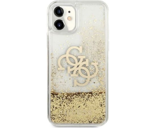 Guess GUHCN61LG4GGO Hardcase 4G Big Liquid Glitter Aizsargapvalks priekš iPhone 11 6,1" / Xr / zelts Neoriģinālie Maciņi