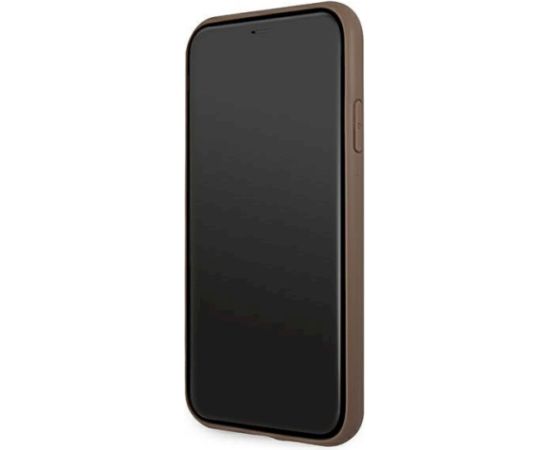 Guess GUHCN614GDBR 4G Stripe Hardcase Aizsargapvalks priekš iPhone 11 6,1" / Xr brūns Neoriģinālie Maciņi