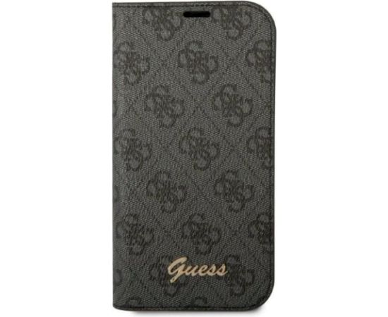 Guess GUBKP14XHG4SHK Book 4G Vintage Gold Logo Aizsargapvalks priekš iPhone 14 Pro Max 6,7" / melns Neoriģinālie Maciņi