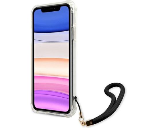 Guess GUHCN61KSARBK Camo Collection Aizsargapvalks priekš iPhone 11 6,1" / Xr / melns Neoriģinālie Maciņi