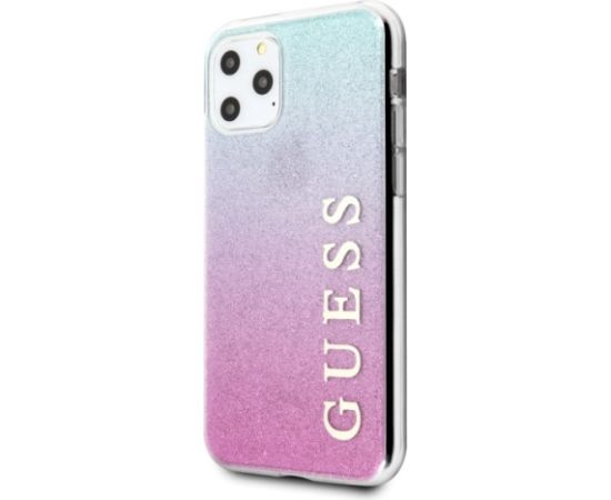 Guess GUHCN65PCUGLPBL Hardcase Glitter Gradient Aizsargapvalks priekš iPhone 11 Pro Max / pink blue Neoriģinālie Maciņi