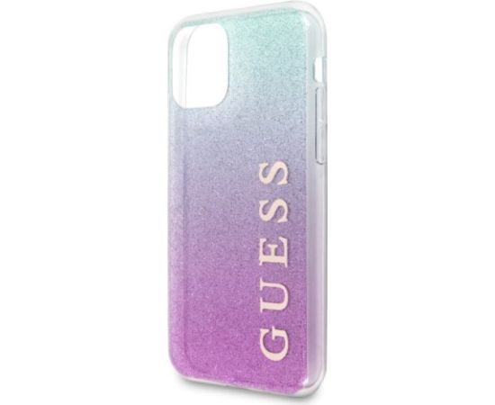 Guess GUHCN65PCUGLPBL Hardcase Glitter Gradient Aizsargapvalks priekš iPhone 11 Pro Max / pink blue Neoriģinālie Maciņi