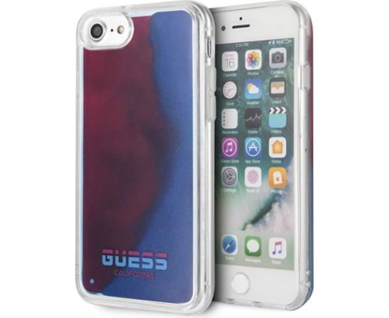Guess GUHCI8GLCRE California Glow in the dark Aizsargapvalks priekš iPhone 7/8/SE 2020 / sarkans Neoriģinālie Maciņi