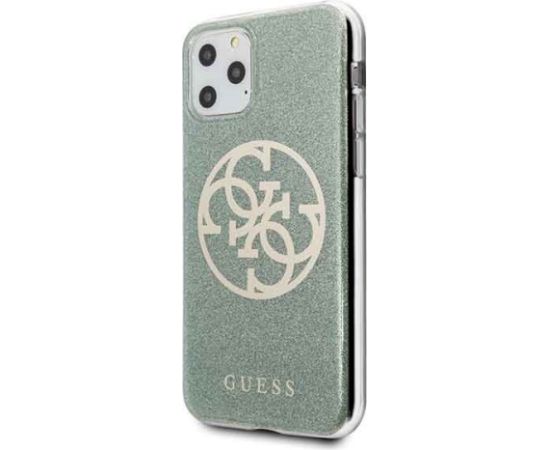 Guess GUHCN58PCUGLKA Hardcase 4G Circle Glitter Aizsargapvalks priekš iPhone 11 Pro / haki Neoriģinālie Maciņi