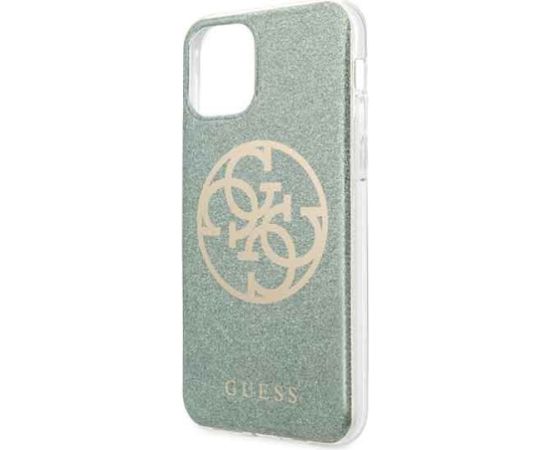 Guess GUHCN58PCUGLKA Hardcase 4G Circle Glitter Aizsargapvalks priekš iPhone 11 Pro / haki Neoriģinālie Maciņi