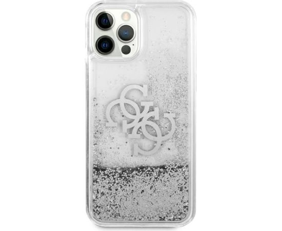 Guess GUHCP12LLG4GSI Hardcase 4G Big Liquid Glitter Aizsargapvalks priekš iPhone 12 Pro Max 6,7" / sudraba Neoriģinālie Maciņi