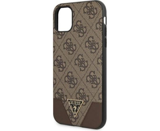 Guess GUHCN61PU4GHBR Hardcase 4G Triangle Collection Aizsargapvalks priekš iPhone 11 6,1" / Xr 6,1" / brūns Neoriģinālie Maciņi