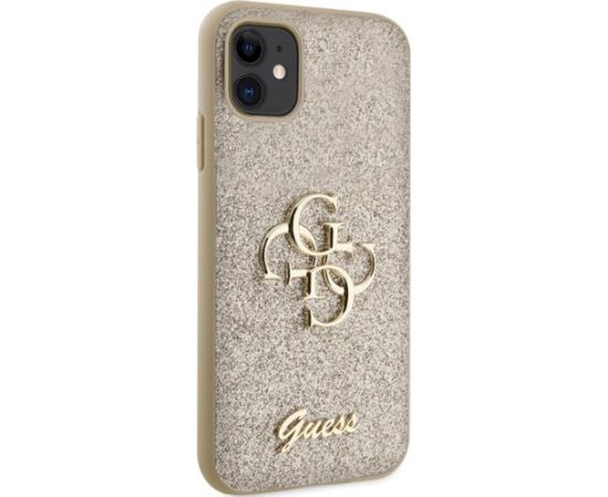 Guess GUHCN61HG4SGD Glitter Script Big 4G Aizsargapvalks priekš iPhone 11/Xr 6.1" / zelta Neoriģinālie Maciņi