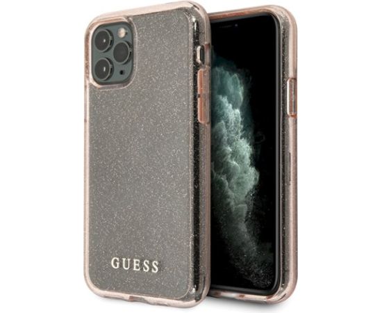 Guess GUHCN65PCGLPI Hardcase Glitter Aizsargapvalks priekš iPhone 11 Pro Max / rozā Neoriģinālie Maciņi