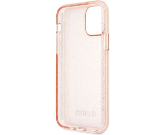 Guess GUHCN65PCGLPI Hardcase Glitter Aizsargapvalks priekš iPhone 11 Pro Max / rozā Neoriģinālie Maciņi