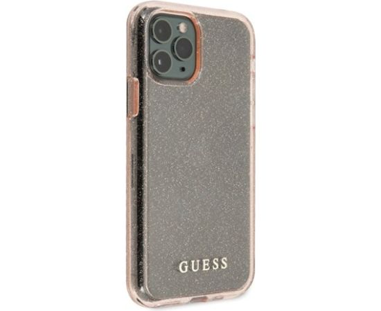 Guess GUHCN65PCGLPI Hardcase Glitter Aizsargapvalks priekš iPhone 11 Pro Max / rozā Neoriģinālie Maciņi