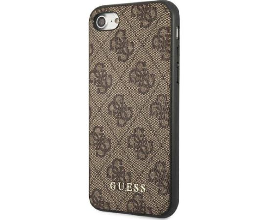 Guess GUHCI8G4GFBR Hardcase 4G Metal Gold Logo Aizsargapvalks priekš iPhone SE 2022 / 2020 / 7 / 8 / brūns Neoriģinālie Maciņi