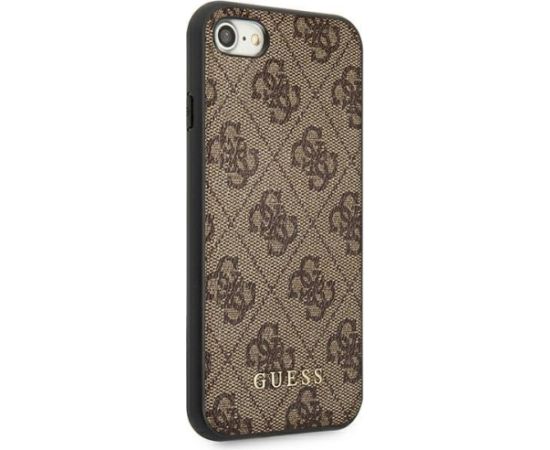 Guess GUHCI8G4GFBR Hardcase 4G Metal Gold Logo Aizsargapvalks priekš iPhone SE 2022 / 2020 / 7 / 8 / brūns Neoriģinālie Maciņi
