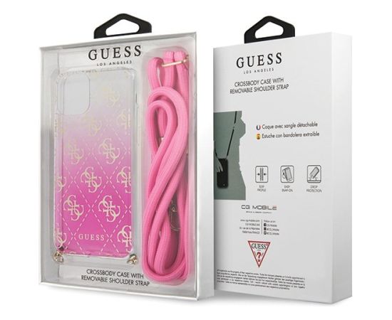 Guess GUHCN58WO4GPI Hardcase 4G Gradient Aizsargapvalks priekš iPhone 11 Pro / rozā Neoriģinālie Maciņi