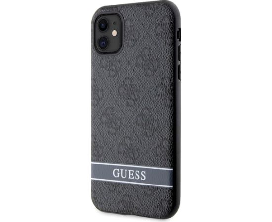 Guess GUHCN61P4SNK Hardcase 4G Stripe Aizsargapvalks priekš iPhone 11/XR / pelēks Neoriģinālie Maciņi