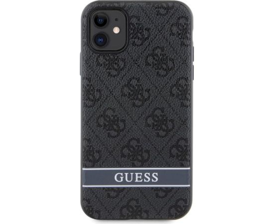 Guess GUHCN61P4SNK Hardcase 4G Stripe Aizsargapvalks priekš iPhone 11/XR / pelēks Neoriģinālie Maciņi
