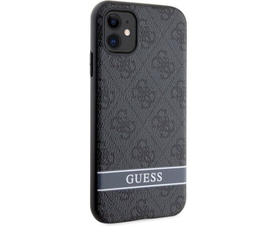 Guess GUHCN61P4SNK Hardcase 4G Stripe Aizsargapvalks priekš iPhone 11/XR / pelēks Neoriģinālie Maciņi
