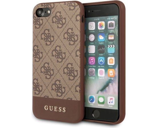 Guess GUHCI8G4GLBR 4G Stripe Collection Aizsargapvalks priekš iPhone 7/8/SE 2020/SE 2022 / brūns Neoriģinālie Maciņi