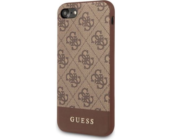 Guess GUHCI8G4GLBR 4G Stripe Collection Aizsargapvalks priekš iPhone 7/8/SE 2020/SE 2022 / brūns Neoriģinālie Maciņi