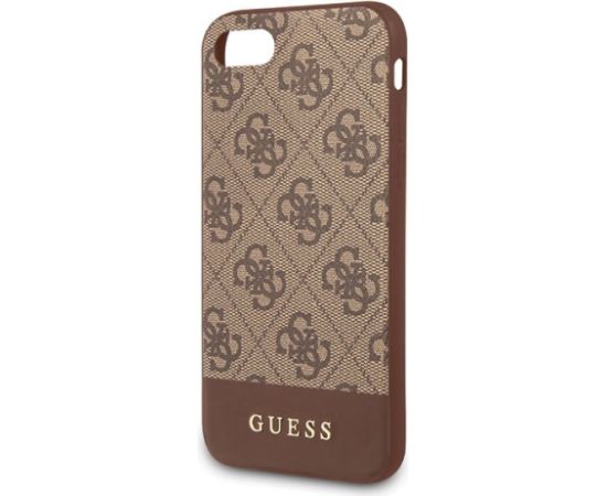 Guess GUHCI8G4GLBR 4G Stripe Collection Aizsargapvalks priekš iPhone 7/8/SE 2020/SE 2022 / brūns Neoriģinālie Maciņi