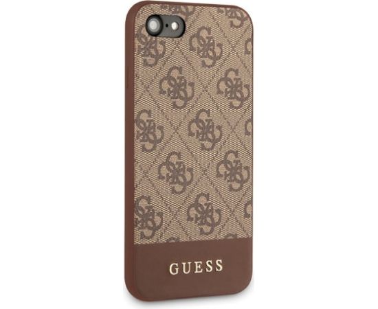 Guess GUHCI8G4GLBR 4G Stripe Collection Aizsargapvalks priekš iPhone 7/8/SE 2020/SE 2022 / brūns Neoriģinālie Maciņi