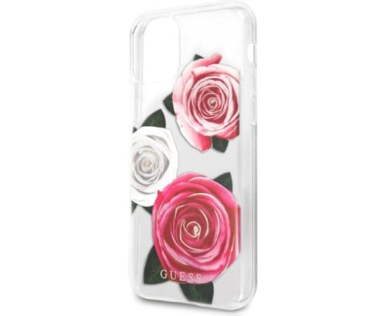 Guess GUHCN58ROSTRT Hardcase Flower Desire Aizsargapvalks priekš iPhone 11 Pro / caurspīdīgs Neoriģinālie Maciņi