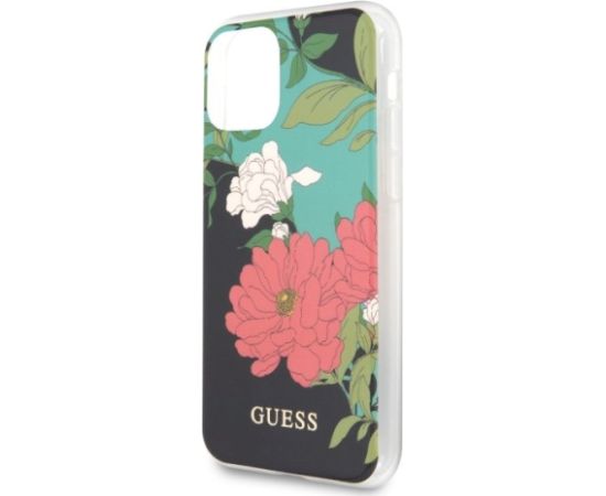 Guess GUHCN65IMLFL01 N°1 Flower Collection Aizsargapvalks priekš iPhone 11 Pro Max / melns Neoriģinālie Maciņi