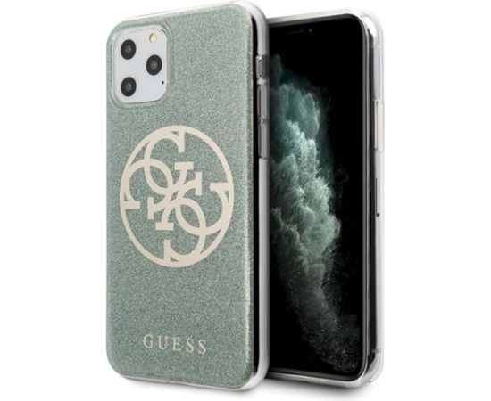 Guess GUHCN65PCUGLKA Hardcase 4G Circle Glitter Aizsargapvalks priekš iPhone 11 Pro Max / haki Neoriģinālie Maciņi
