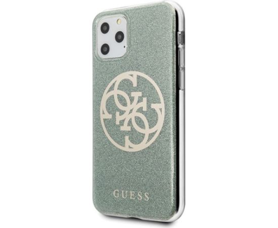 Guess GUHCN65PCUGLKA Hardcase 4G Circle Glitter Aizsargapvalks priekš iPhone 11 Pro Max / haki Neoriģinālie Maciņi