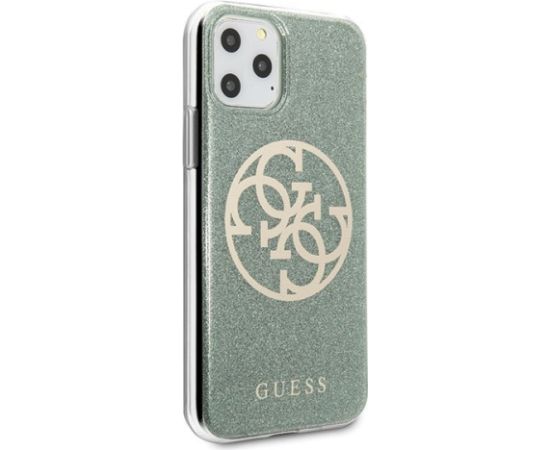Guess GUHCN65PCUGLKA Hardcase 4G Circle Glitter Aizsargapvalks priekš iPhone 11 Pro Max / haki Neoriģinālie Maciņi