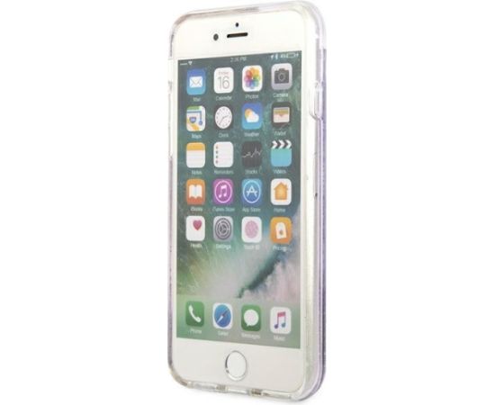 Guess GUHCI8LFLSU Flower Liquid Glitter Aizsargapvalks priekš iPhone SE 2022 / SE2020 / 7 / 8 / violets Neoriģinālie Maciņi
