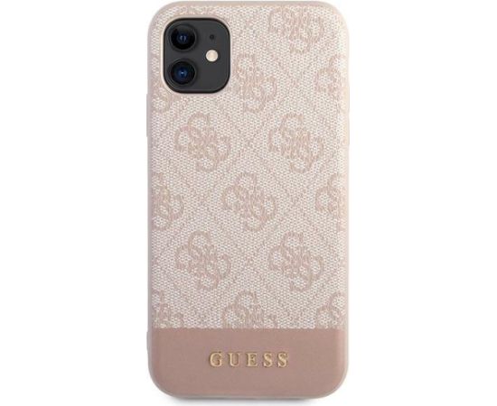Guess GUHCN61G4GLPI 4G Stripe Collection Aizsargapvalks priekš iPhone 11 6,1"/Xr / rozā Neoriģinālie Maciņi
