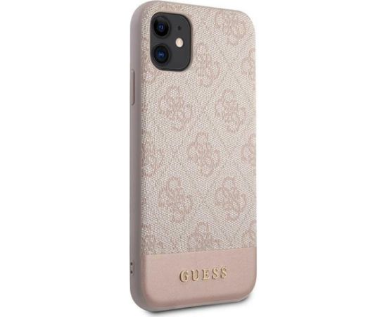 Guess GUHCN61G4GLPI 4G Stripe Collection Aizsargapvalks priekš iPhone 11 6,1"/Xr / rozā Neoriģinālie Maciņi