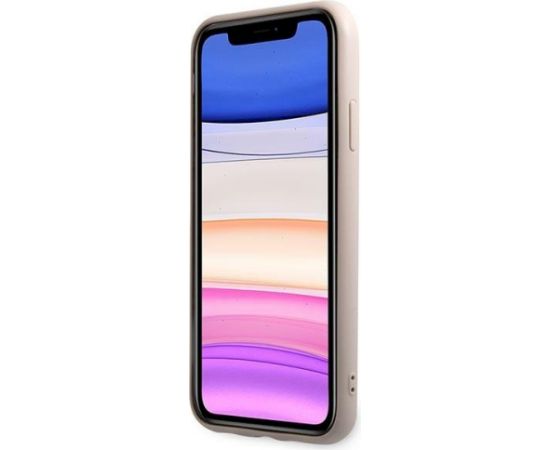 Guess GUHCN61G4GLPI 4G Stripe Collection Aizsargapvalks priekš iPhone 11 6,1"/Xr / rozā Neoriģinālie Maciņi
