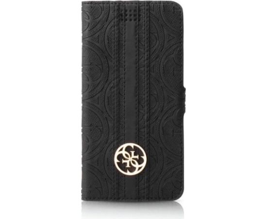 Guess GUBKLHEBK Universal L 4.6 - 5.2" book 4G Heritage Telefona maciņš / melns Neoriģinālie Maciņi