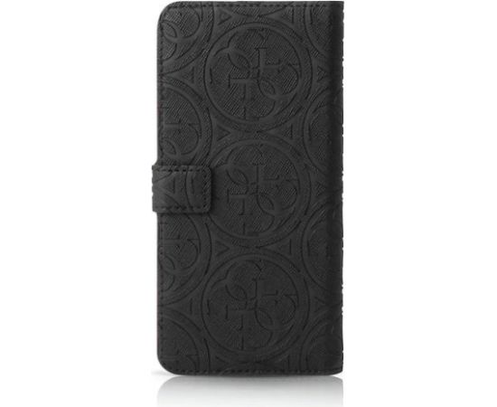 Guess GUBKLHEBK Universal L 4.6 - 5.2" book 4G Heritage Telefona maciņš / melns Neoriģinālie Maciņi