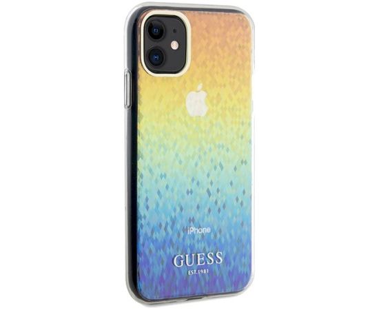 Guess GUHCN61HDECMI Hardcase IML Faceted Mirror Disco Iridescent Aizsargapvalks priekš iPhone 11 / Xr 6.1" Neoriģinālie Maciņi