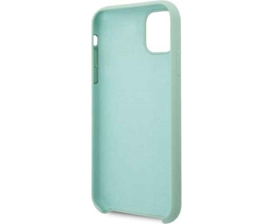 Guess GUHCN58LSLMGG Silicone Vintage Gold Logo Hard Case Aizsargapvalks priekš iPhone 11 Pro / zaļš Neoriģinālie Maciņi