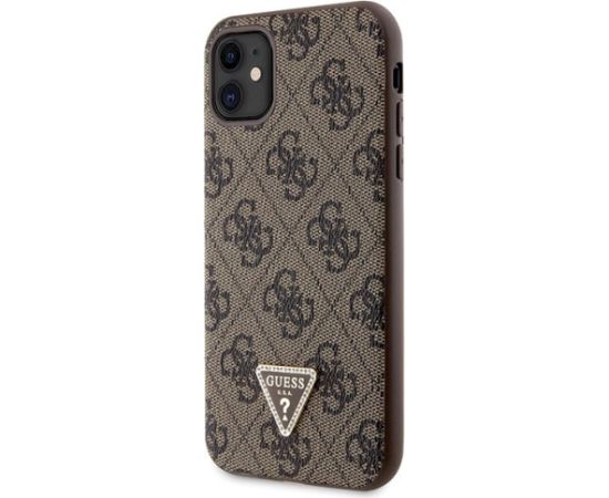 Guess GUHCN61P4TDSCPW Hardcase Crossbody 4G Metal Logo Aizsargapvalks priekš iPhone 11 / Xr 6.1" / brūns Neoriģinālie Maciņi
