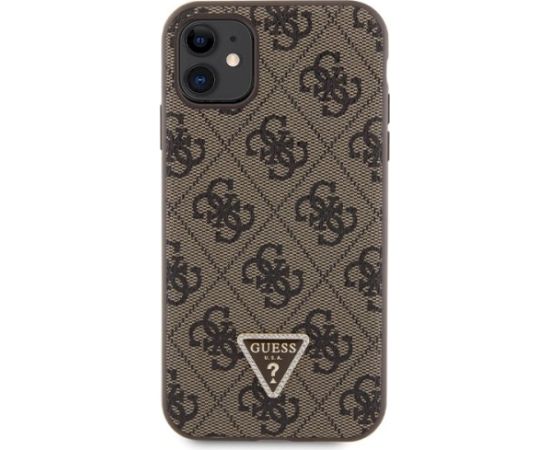 Guess GUHCN61P4TDSCPW Hardcase Crossbody 4G Metal Logo Aizsargapvalks priekš iPhone 11 / Xr 6.1" / brūns Neoriģinālie Maciņi
