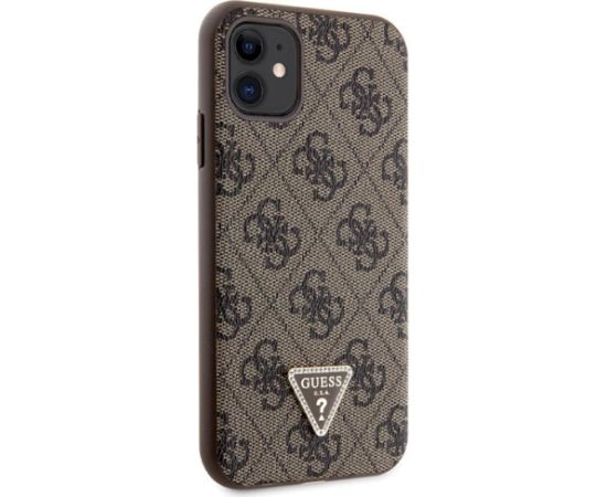 Guess GUHCN61P4TDSCPW Hardcase Crossbody 4G Metal Logo Aizsargapvalks priekš iPhone 11 / Xr 6.1" / brūns Neoriģinālie Maciņi