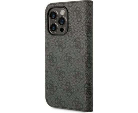Guess GUBKP14LHG4SHK Aizsargapvalks priekš iPhone 14 Pro 6,1" / melns book 4G Vintage Gold Logo Neoriģinālie Maciņi