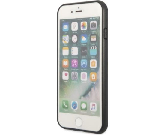 Guess GUHCI8PSATPK Saffiano Triangle Logo Aizsargapvalks priekš iPhone 7/8/SE 2020/SE 2022 / melns Neoriģinālie Maciņi