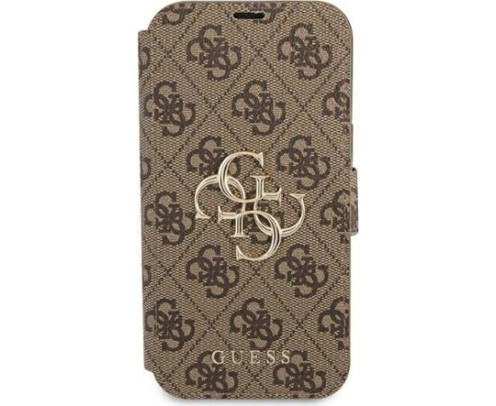 Guess GUBKP13X4GMGBR Book 4G Big Metal Logo Aizsargapvalks priekš iPhone 13 Pro Max 6,7" / brūns Neoriģinālie Maciņi