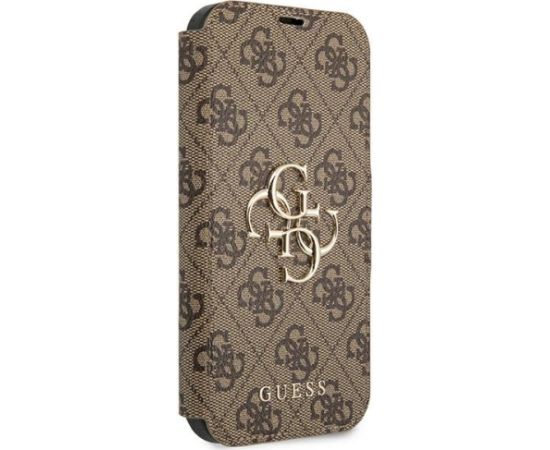 Guess GUBKP13X4GMGBR Book 4G Big Metal Logo Aizsargapvalks priekš iPhone 13 Pro Max 6,7" / brūns Neoriģinālie Maciņi