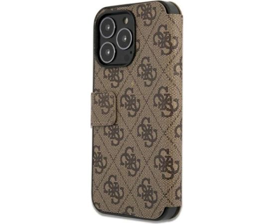 Guess GUBKP13X4GMGBR Book 4G Big Metal Logo Aizsargapvalks priekš iPhone 13 Pro Max 6,7" / brūns Neoriģinālie Maciņi